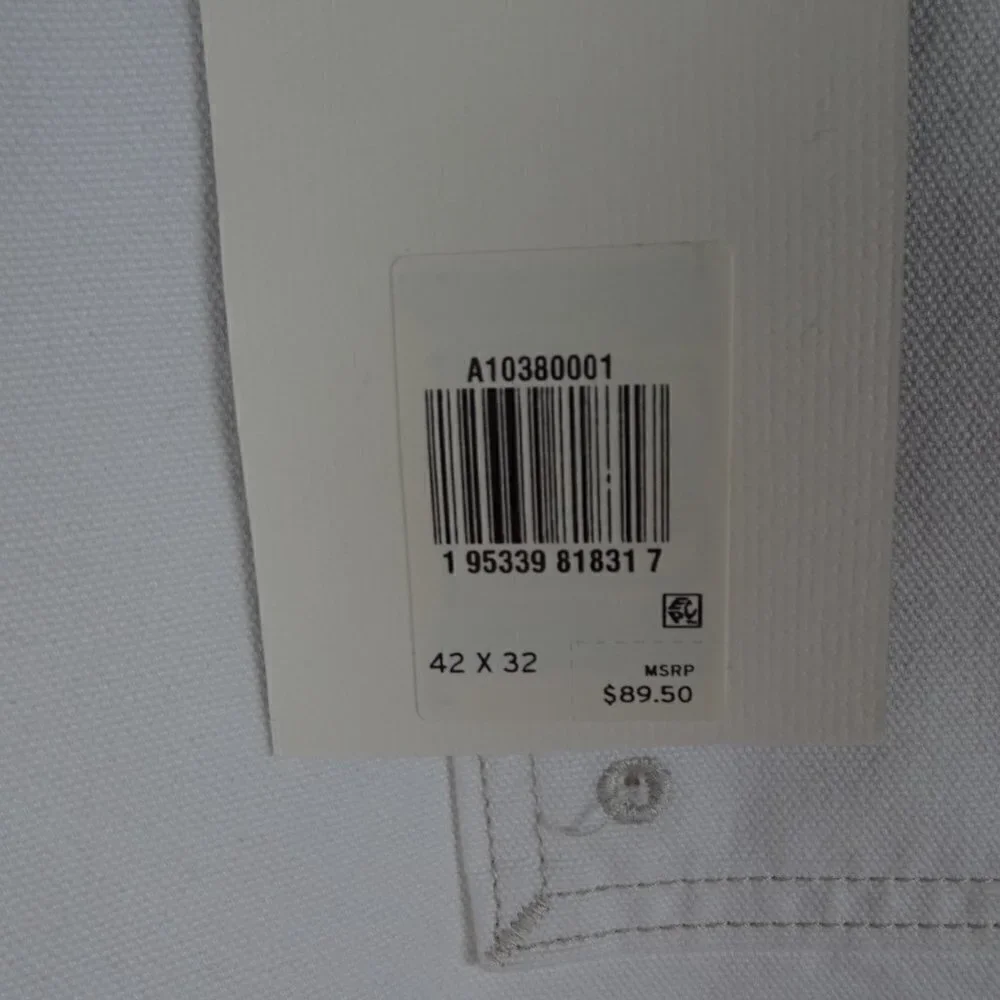 Levi's Utility Pants Jeans Men's 42x32 Off White Ivory Denim Tapered Pockets